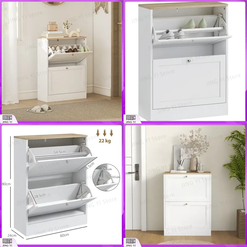 Shoe Rack Cabinet Narrow Entryway - Узкий шкаф для обуви с 2
