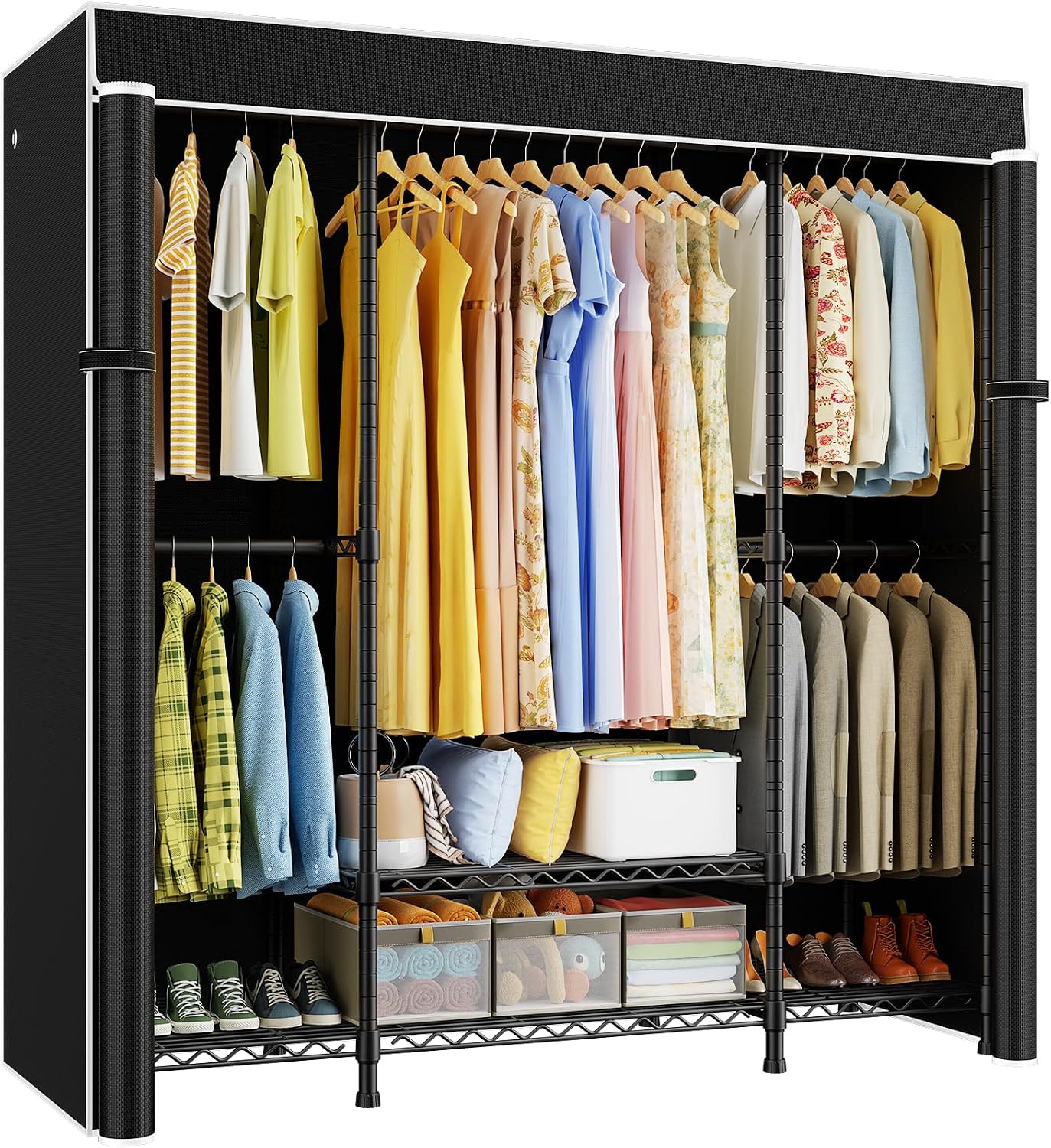 Wardrobe Closet Portable Fabric Cover - E3C – прочный переносной шкаф-гардероб с