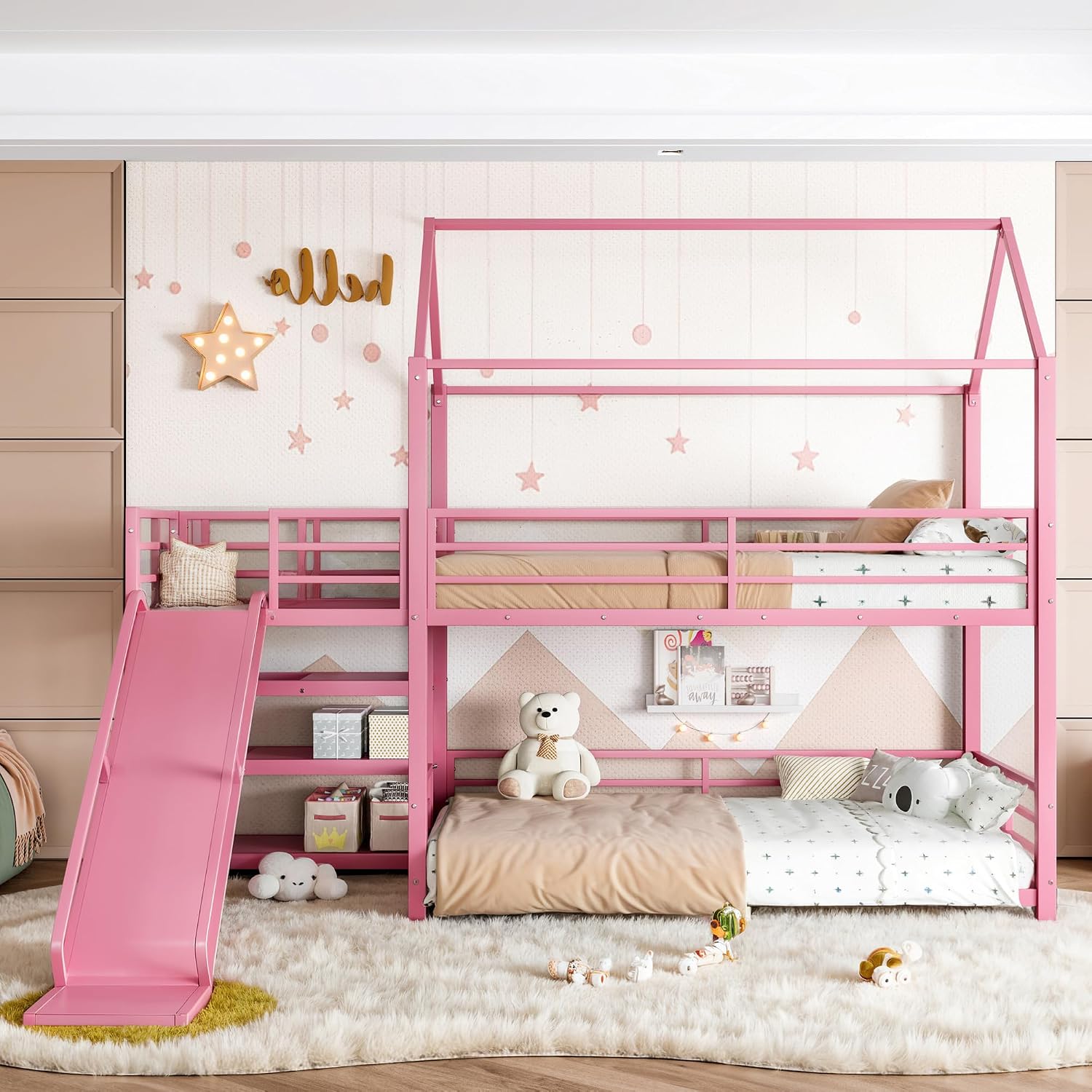 Bunk Bed With Stairs And Slide - Двухъярусная кровать с горкой и лестницей