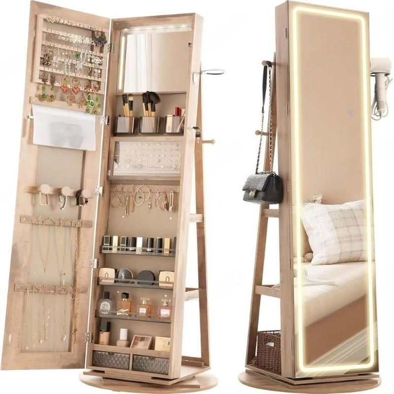 Full Length Mirror Jewelry Armoire - Напольный шкаф для украшений с зеркалом,