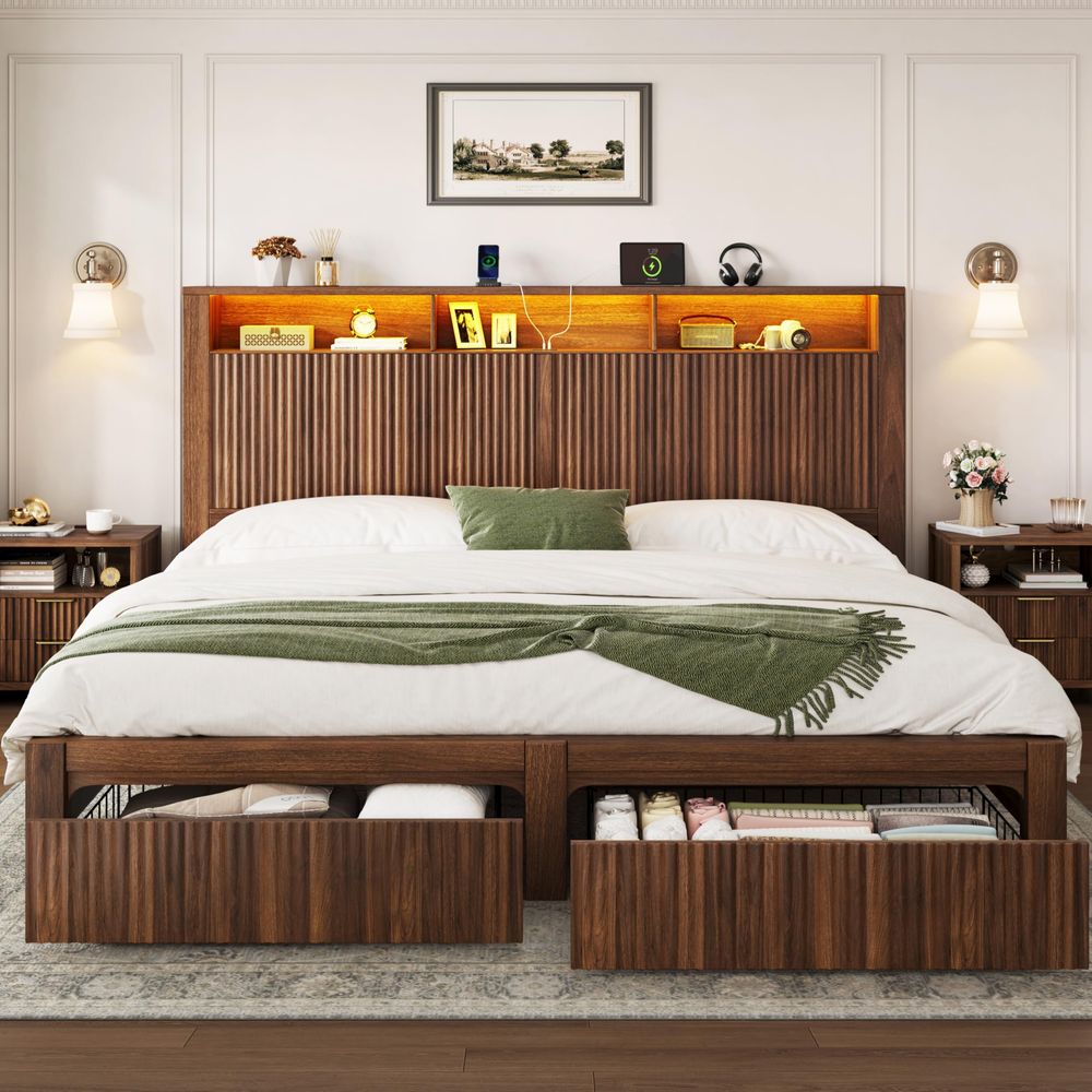 Каркас кровати размера «king-s – обзор и цена King Size Bed Frame With Storage Drawers