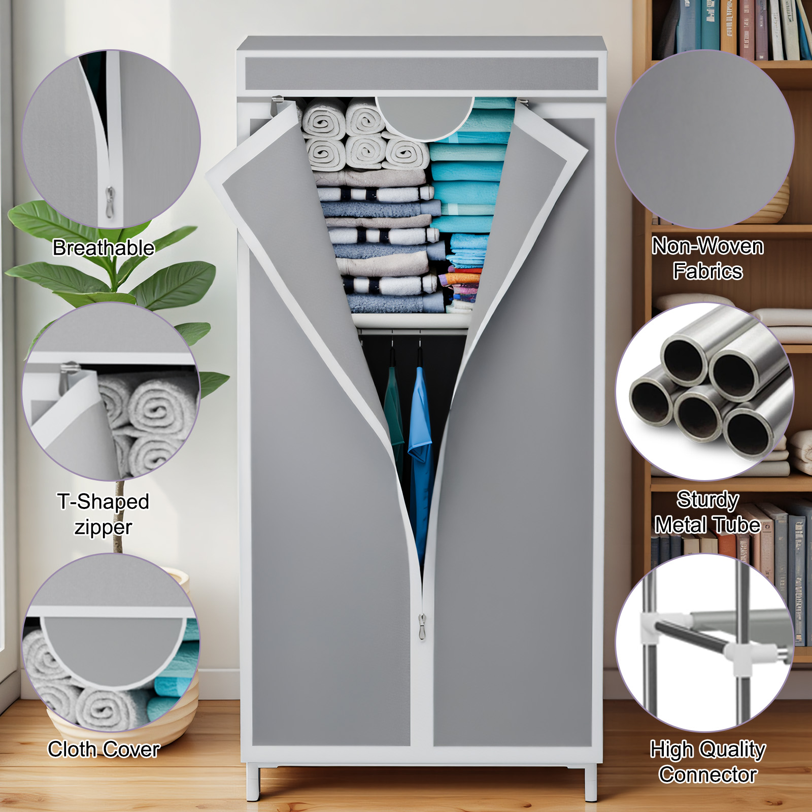 Портативный тканевый шкаф-гард – обзор и цена Wardrobe Closet Portable Fabric Cover