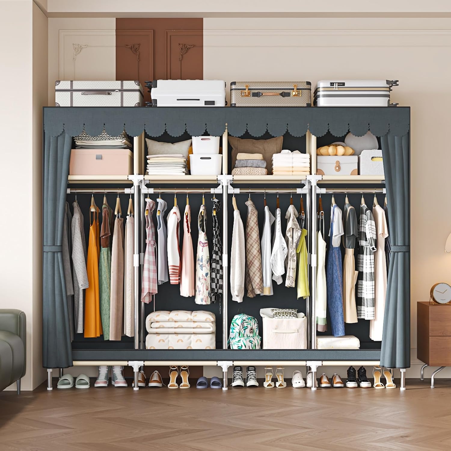 Шкаф-гардероб портативный, 79  – обзор и цена Wardrobe Closet Portable Fabric Cover