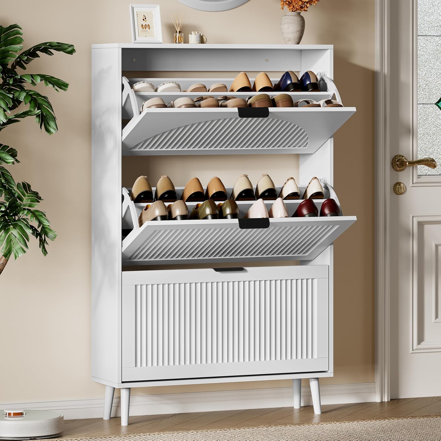 Шкаф для обуви с 3 откидными я – обзор и цена Shoe Rack Cabinet Narrow Entryway