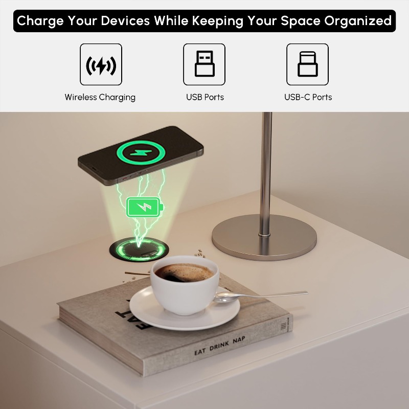 Набор из 2 прикроватных тумбоч – обзор и цена Floating Nightstand With Led Light
