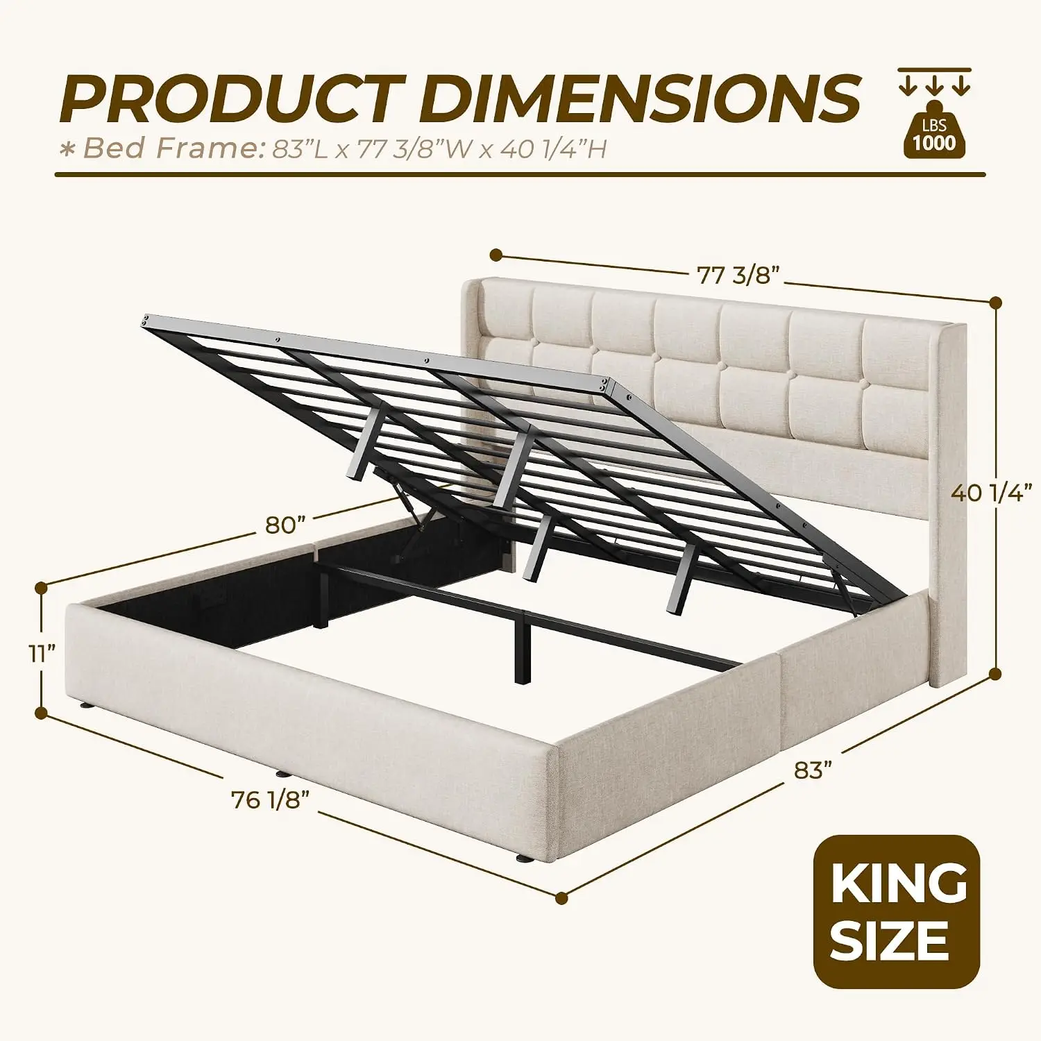 Кровать-платформа с подъемным  – обзор и цена Gas Lift Storage Bed Hydraulic