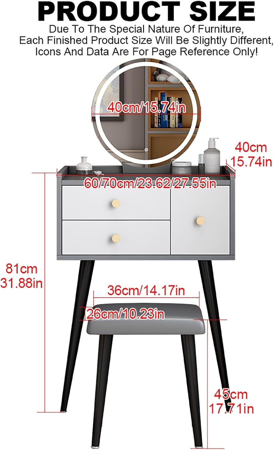 Деревянный туалетный столик с  – обзор и цена Dressing Table Vanity With Lighted Mirror