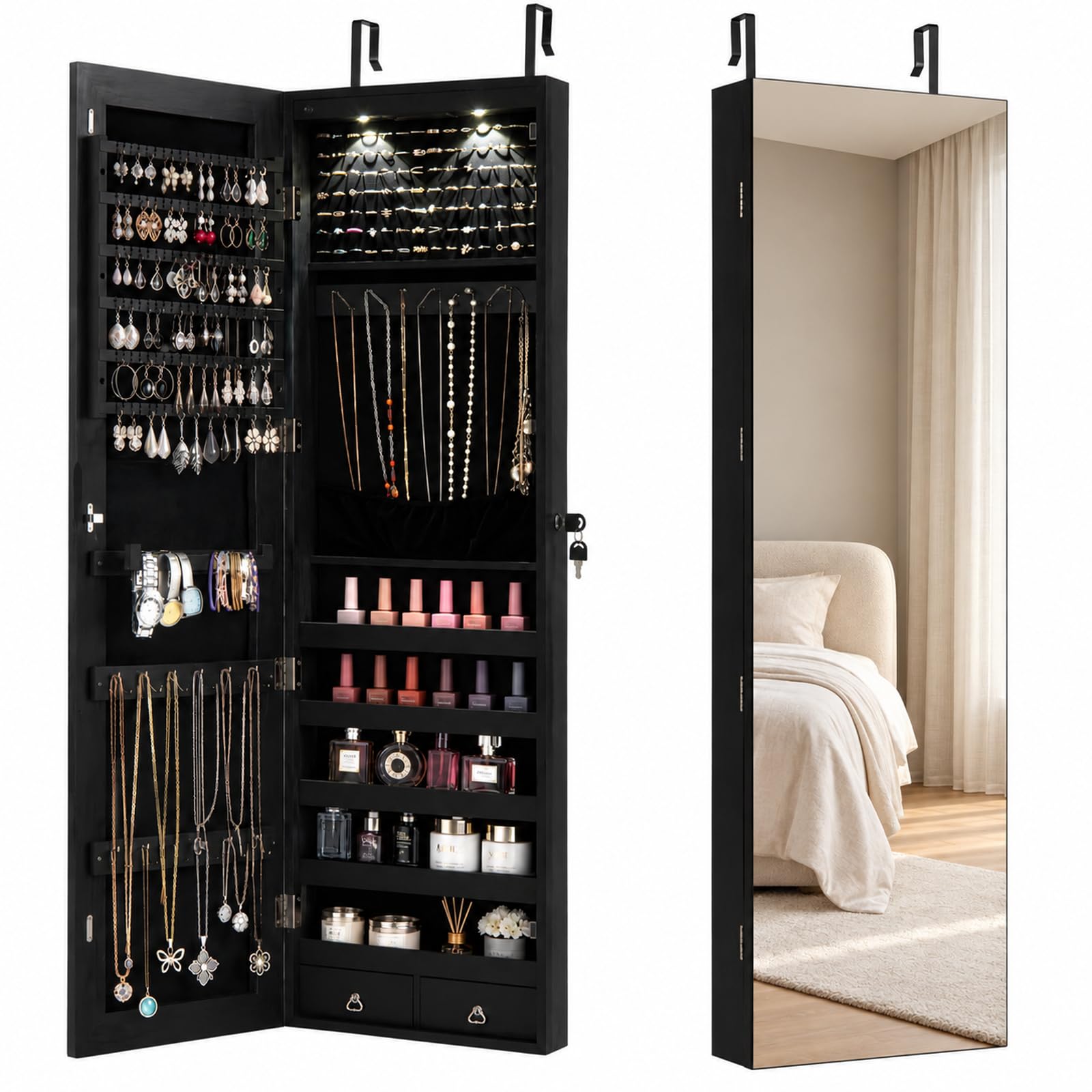 Зеркальный шкаф для ювелирных  – обзор и цена Full Length Mirror Jewelry Armoire
