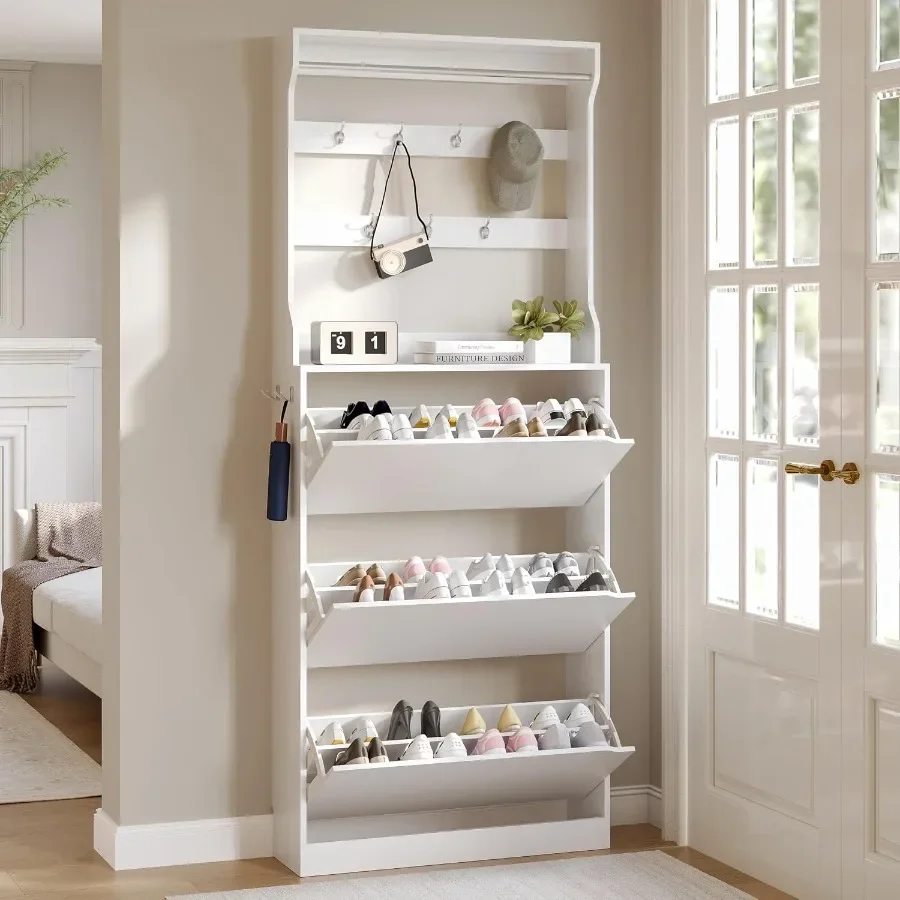 Высокая обувница с вешалкой дл – обзор и цена Shoe Rack Cabinet Narrow Entryway