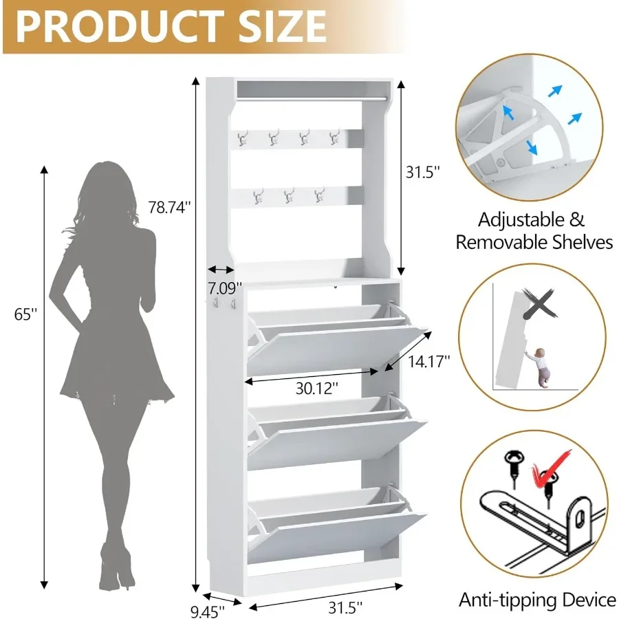 Высокая обувница с вешалкой дл – обзор и цена Shoe Rack Cabinet Narrow Entryway