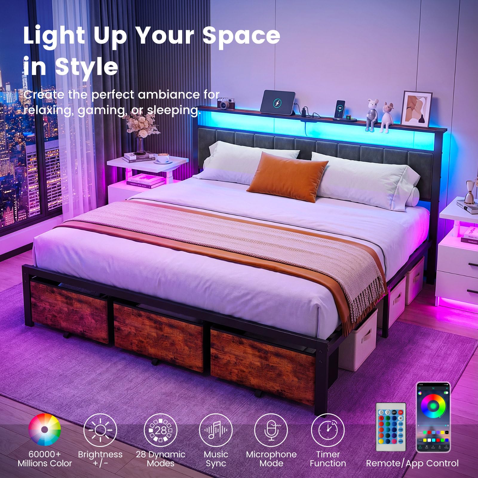 Каркас кровати размера «king-s – обзор и цена King Size Bed Frame With Storage Drawers