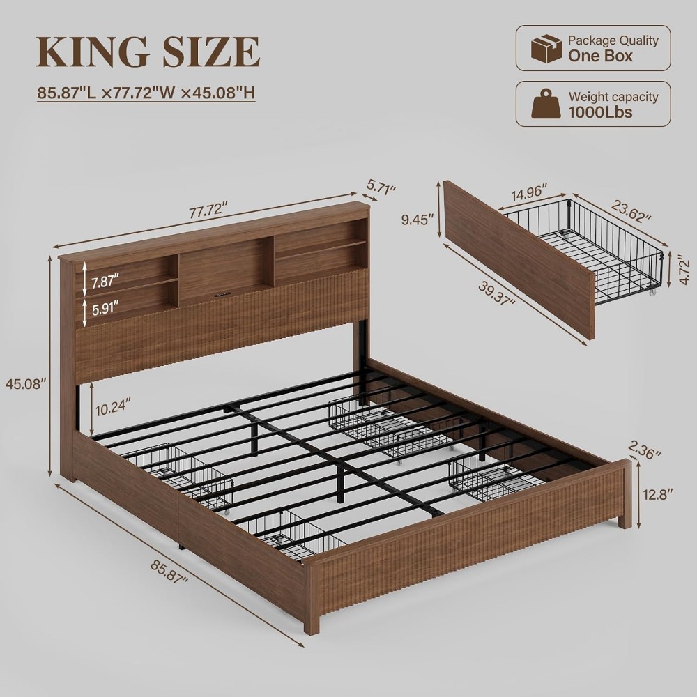 Каркас кровати размера «king s – обзор и цена King Size Bed Frame With Storage Drawers