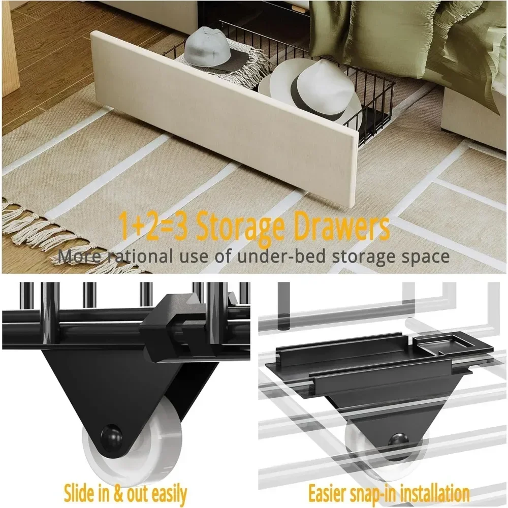 Кровать размера King с изголов – обзор и цена King Size Bed Frame With Storage Drawers