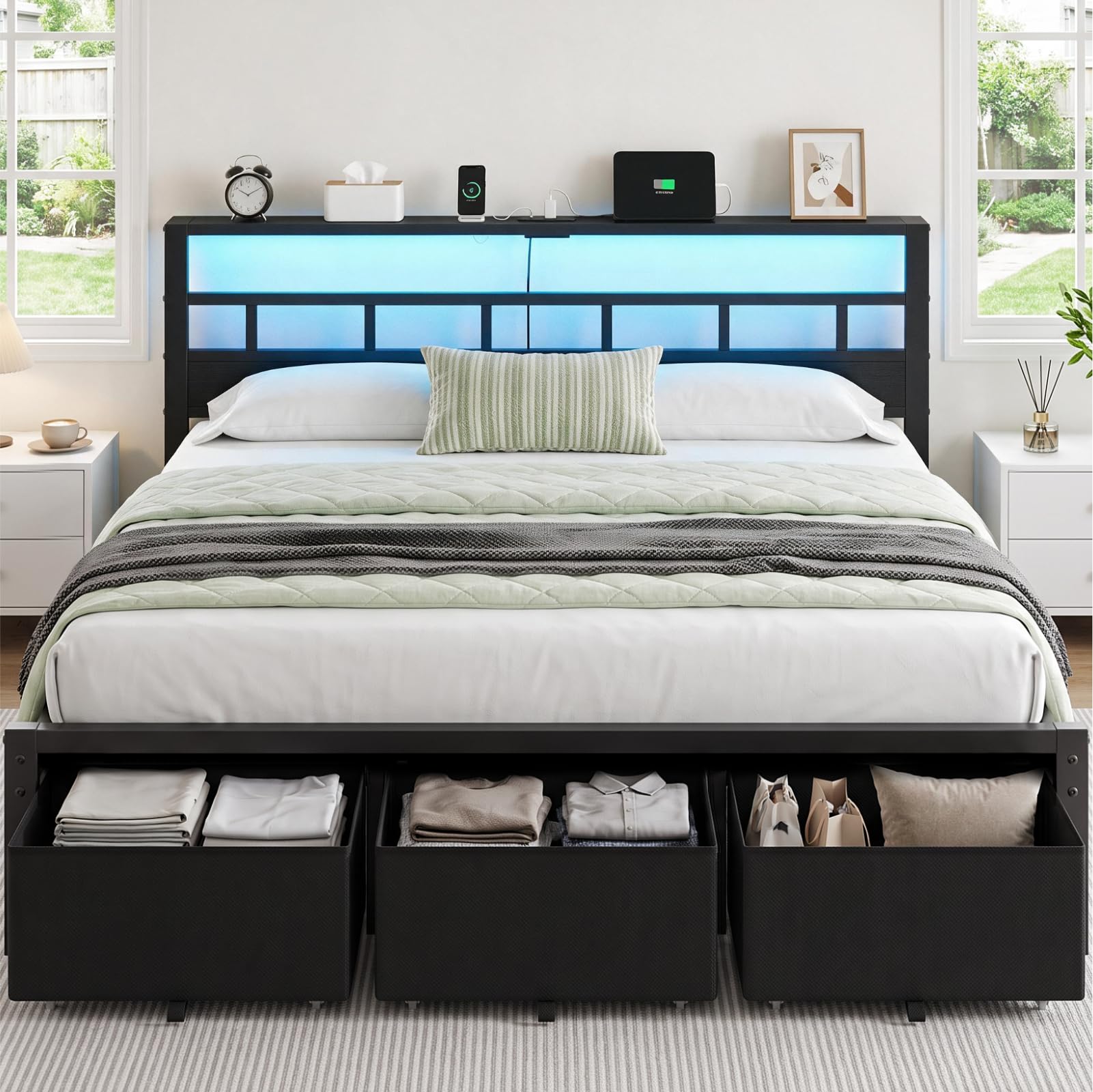 Каркас кровати размера «king-s – обзор и цена King Size Bed Frame With Storage Drawers