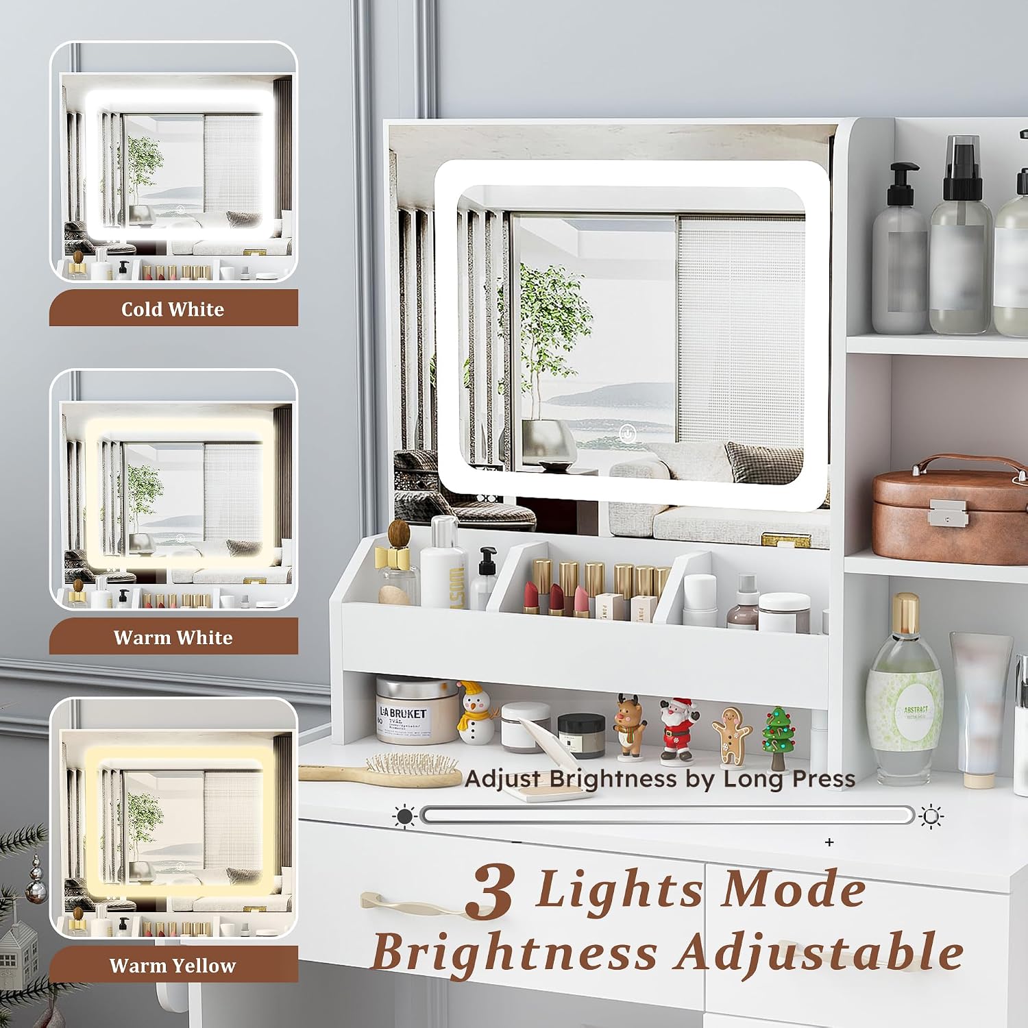 Туалетный столик с LED-подсвет – обзор и цена Dressing Table Vanity With Lighted Mirror